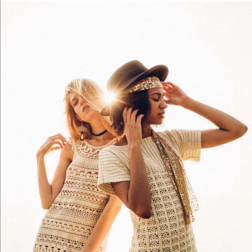 Crochet Boho Mini Dress | Handmade